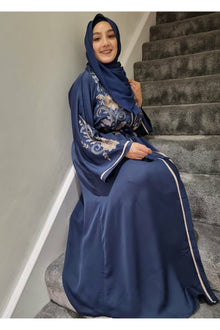 Qalb Embroidery Abaya/front open