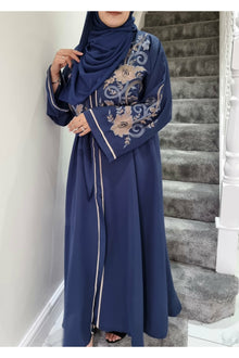 Qalb Embroidery Abaya/front open